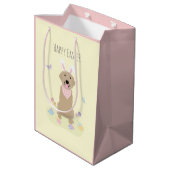 Happy Easter Bunny Golden Retriever Medium Cadeauzakje (Achterkant Gekanteld)