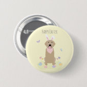 Happy Easter Bunny Golden Retriever Ronde Button 5,7 Cm (Voorkant /achterkant)