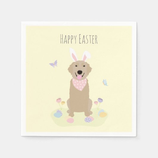 Happy Easter Bunny Golden Retriever Servet (Voorkant)