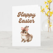 Happy Easter Bunny Greeting Card Kaart (Gele Bloem)