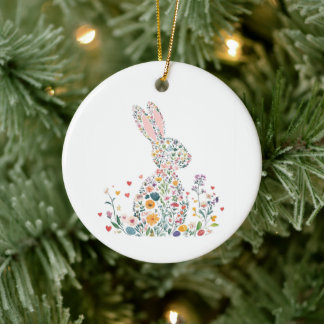 Happy Easter Bunny Keramisch Ornament