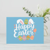 Happy Easter Bunny Konijn Ei Vakantie Kaart (Staand voorkant)