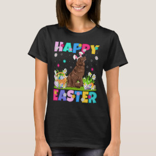Happy Easter Bunny Newfoundland Dog Paaszondag T-shirt