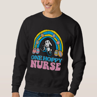 Happy Easter Bunny One Hoppy Nurse Rainbow Scrub T Trui