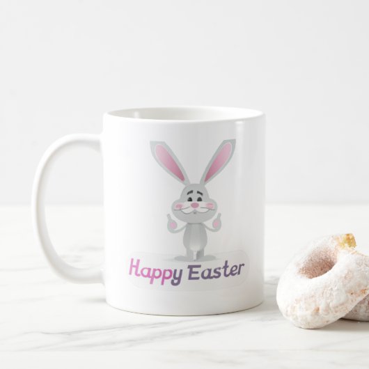 Happy Easter Bunny-ontwerp Koffiemok (Met donut)