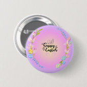 Happy Easter Bunny Outline  pastel Ronde Button 5,7 Cm (Voorkant /achterkant)