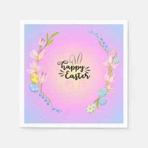 Happy Easter Bunny Outline  pastel Servet