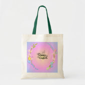 Happy Easter Bunny Outline pastel Tote Bag (Voorkant)
