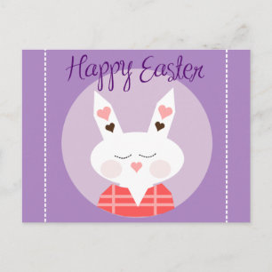 Happy Easter Bunny Paarse Briefkaart