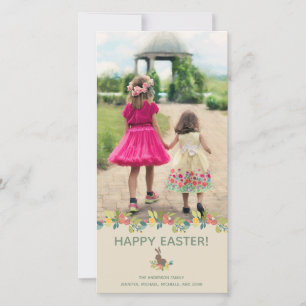Happy Easter Bunny Photo Card Feestdagenkaart