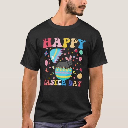 Happy Easter Bunny Possum  Easter Day Groovy T-shirt (Voorkant)
