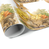 Happy Easter Bunny Rabbit Baby Shower Cadeaupapier (Rol Hoek)