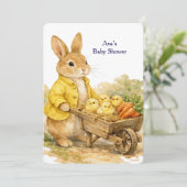 Happy Easter Bunny Rabbit Baby Shower Invitation (Debout devant)