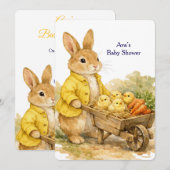 Happy Easter Bunny Rabbit Baby Shower Invitation (Devant / Derrière)