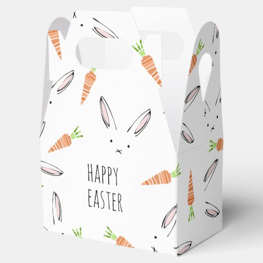 Happy Easter Bunny Rabbit Carrot Bewerkbaar Bedankdoosjes (Geopend)
