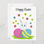 Happy Easter Bunny Rabbit Feestdagenkaart (Voorkant / Achterkant)
