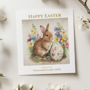 Happy Easter Bunny Rabbit - Gepersonaliseerd Feestdagenkaart