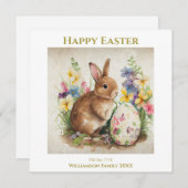 Happy Easter  Bunny Rabbit - Gepersonaliseerd Feestdagenkaart (Voorkant / Achterkant)
