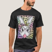 Happy Easter Bunny Rabbit Leopard Animal Print Bub T-shirt (Voorkant)