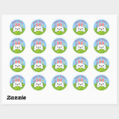 Happy Easter Bunny Rabbit Ronde Sticker (Vel)