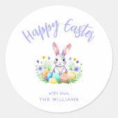 Happy Easter Bunny Rabbit Ronde Sticker (Voorkant)