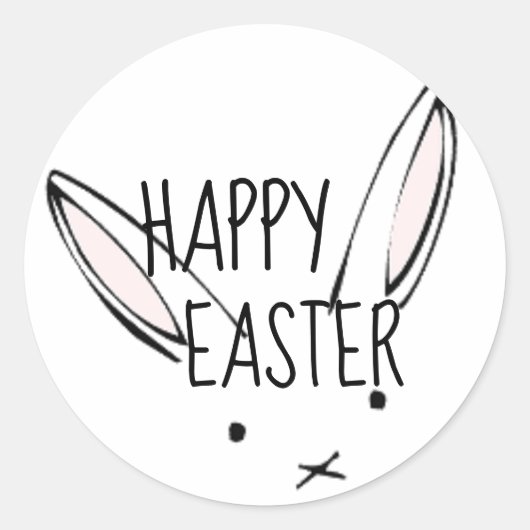 Happy Easter Bunny Rabbit Sticker (Voorkant)