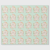 Happy Easter Bunny Rabbits Floral Cadeaupapier (Vlak)