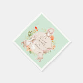 Happy Easter Bunny Rabbits Floral Servet (Hoek)