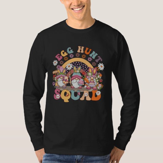 Happy Easter Bunny Rainbow  Gnome Egg hunt Squad T-shirt (Voorkant)