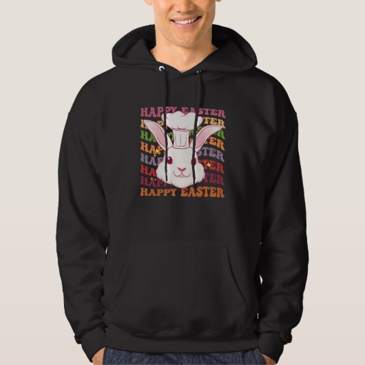 Happy Easter Bunny Rainbow Rabbit Chef Easter Egg  Hoodie (Voorkant)