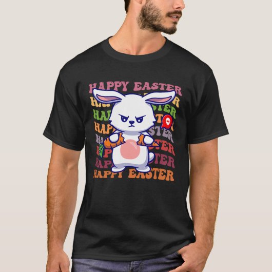 Happy Easter Bunny Rainbow Rabbit  Easter Egg Hunt T-shirt (Voorkant)