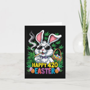 Happy Easter Bunny Roken Weed Funny 2025 Kaart