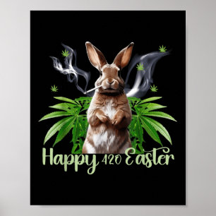 Happy Easter Bunny Roken Wiet Grappig Poster