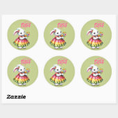 Happy Easter Bunny Ronde Sticker (Vel)