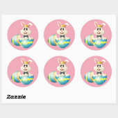 Happy Easter Bunny Ronde Sticker (Vel)