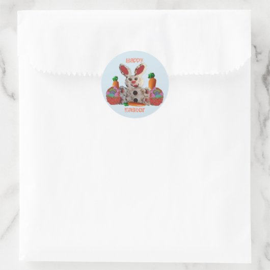 Happy Easter Bunny Ronde Sticker (Tas)