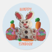Happy Easter Bunny Ronde Sticker (Voorkant)