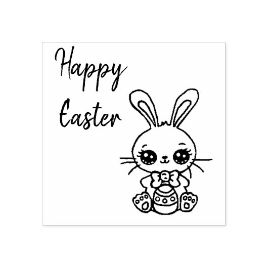 Happy Easter Bunny Rubberstempel (Afrduk)