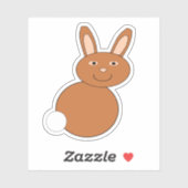 Happy Easter Bunny Shaped Sticker (Vel)