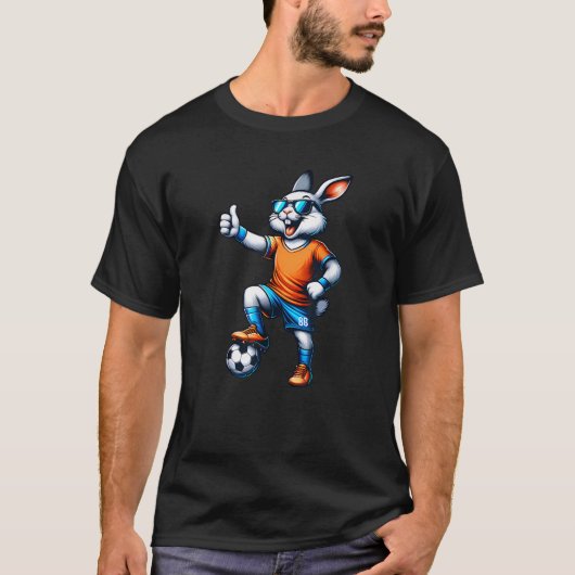 Happy Easter Bunny Soccer Player Lover Sport Rabbi T-shirt (Voorkant)