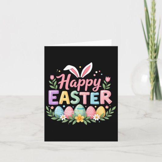 Happy Easter Bunny Spring Easter Egg Easter Vrouwe Kaart (Voorkant)