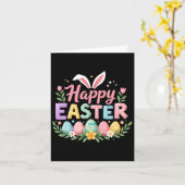Happy Easter Bunny Spring Easter Egg Easter Vrouwe Kaart (Gele Bloem)