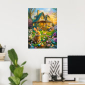 Happy Easter Bunny Spring Poster (Thuiskantoor)