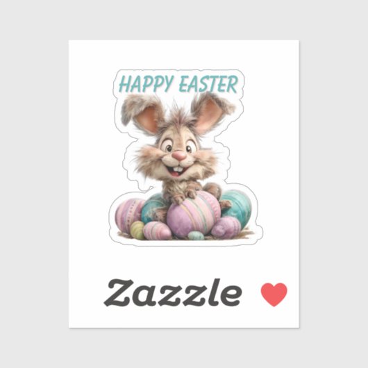 Happy Easter Bunny Sticker (Feuille)