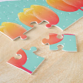 Happy Easter Bunny & Tulips Legpuzzel (Zijkant)