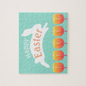 Happy Easter Bunny & Tulips Legpuzzel (Verticaal)