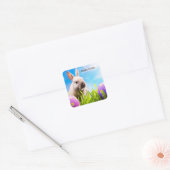 Happy Easter Bunny Vierkante Sticker (Envelop)