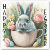 Happy Easter Bunny - Vinyl Sticker (Voorkant)