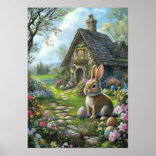 Happy Easter Bunny Wall Art Poster