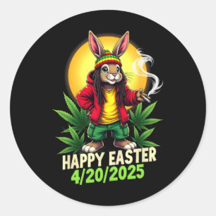 Happy Easter Bunny Weed Ronde Sticker